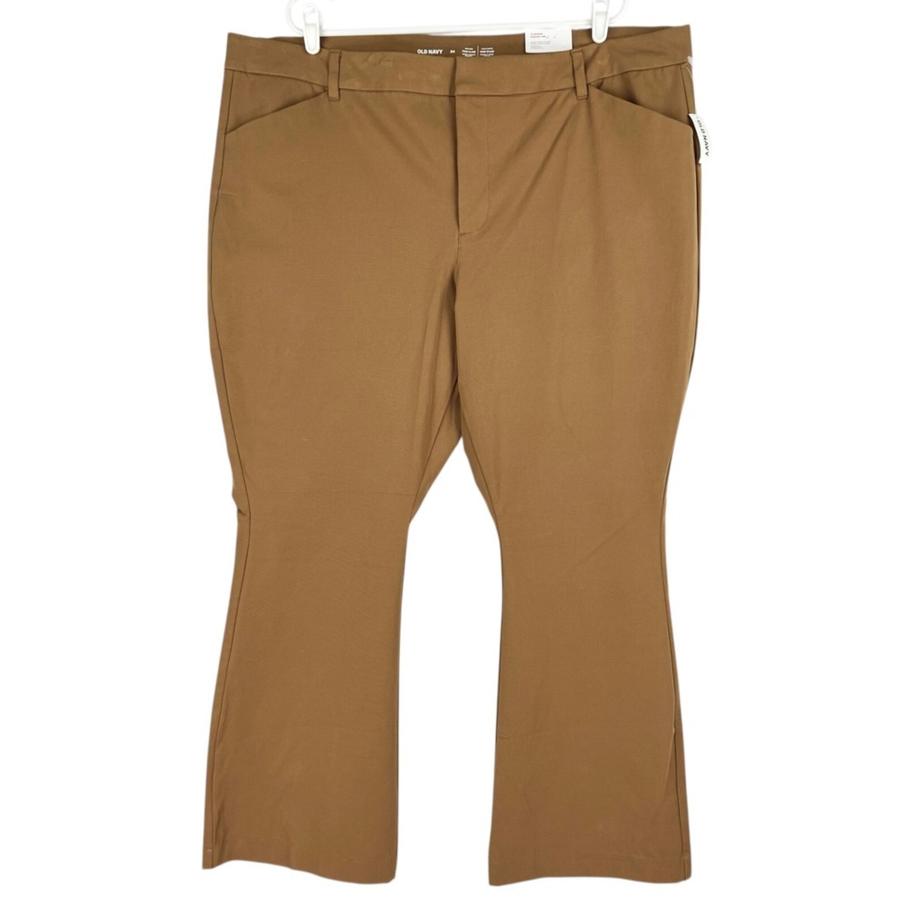 Old Navy High-Rise Pixie Flare Pants Women's Plus Size 24 Stretch Brown NWT